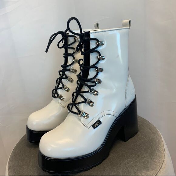 Roc White Combat Boots Size 41/ US 10 - NWOB! - Picture 4 of 13